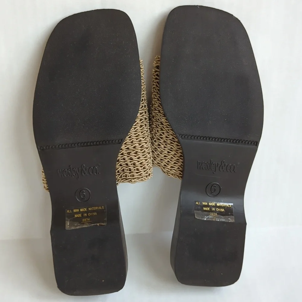 Wesley & Co. Neutral Slide Summer Sandal 6 Tan Brown - Picture 10 of 15